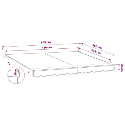 Awning Canopy Replacement for 5x3.5 m Sand Polyester