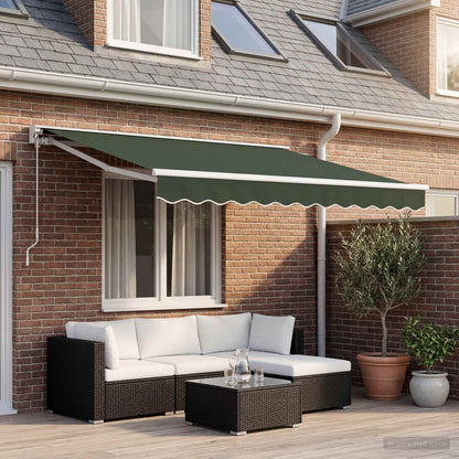 Awning Replacement Fabric Dark Green 6 x 3.5 m Polyester