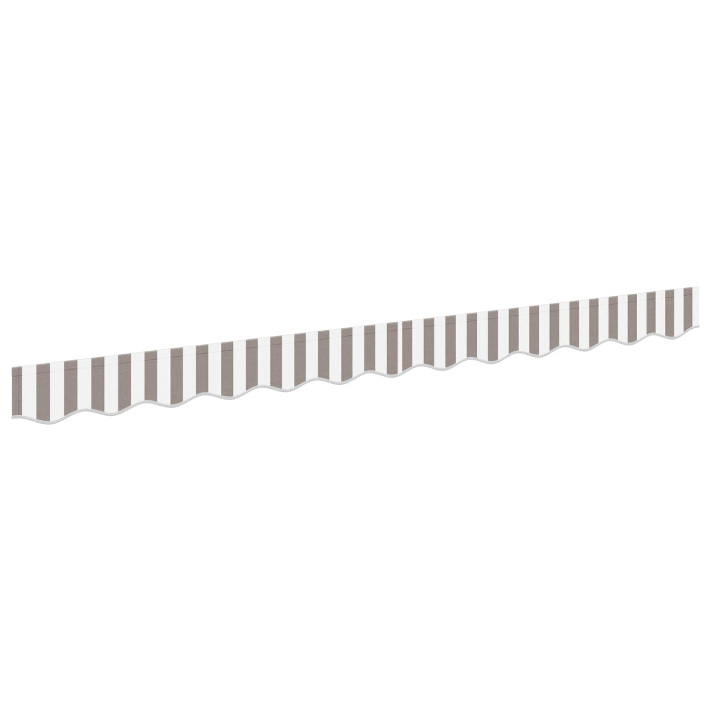 Awning Valance Replacement Light Grey and White 2.5 m Polyester