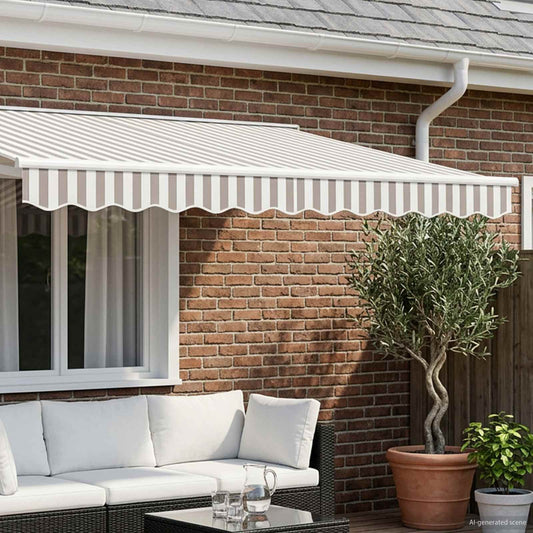 Awning Valance Replacement for 5 m Light Grey&White Stripe