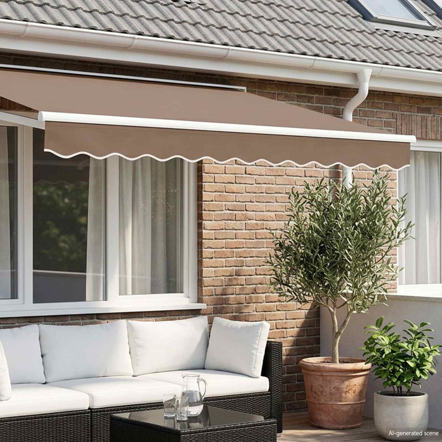 Awning Valance Replacement for 5 m Taupe Polyester