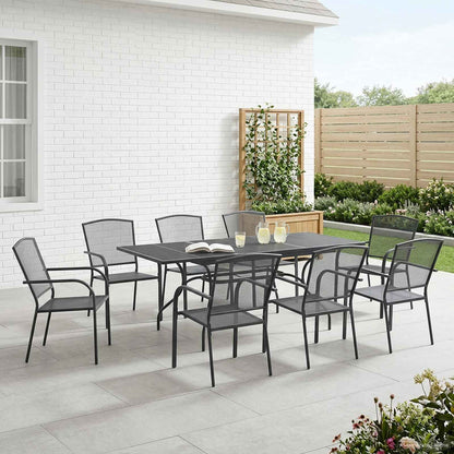 Garden Dining Set 9 pcs Anthracite 212 x 90 x 76 cm