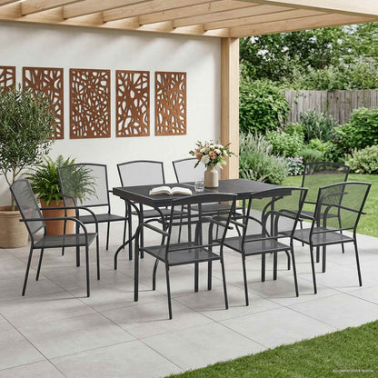 Garden Dining Set 9 pcs Anthracite 212 x 90 x 76 cm