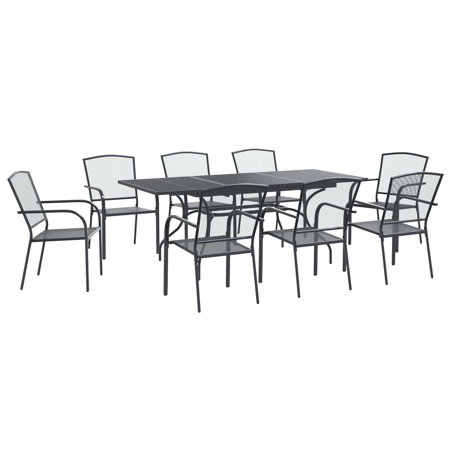 Garden Dining Set 9 pcs Anthracite 212 x 90 x 76 cm