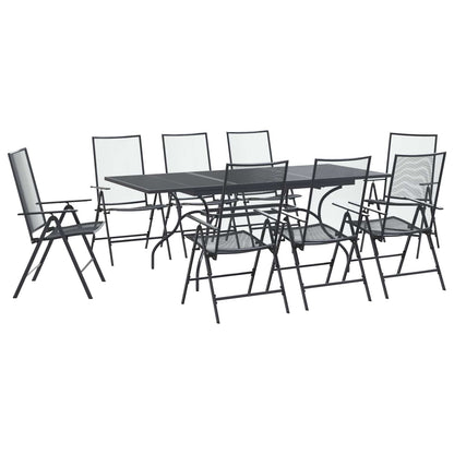 Garden Dining Set 9 pcs Anthracite 212 x 90 x 76 cm