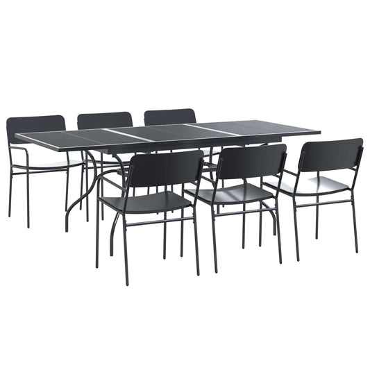 Garden Dining Set 7 pcs Anthracite Steel