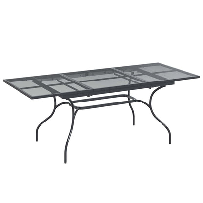 Garden Dining Set 9 pcs Anthracite Steel