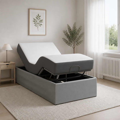 Electric Adjustable Bed Frame Light Grey 200 x 90 x 33.5 cm