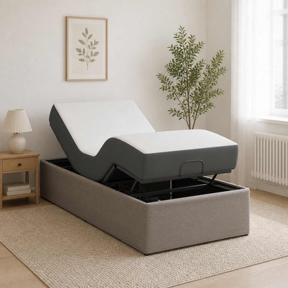 Electric Adjustable Bed Frame Taupe 190 x 90 x 33.5 cm Steel
