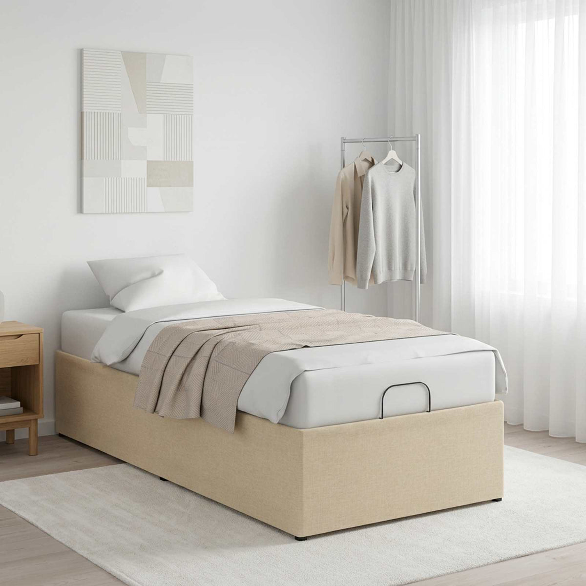Electric Adjustable Bed Frame Cream 200 x 90 x 33.5 cm Steel