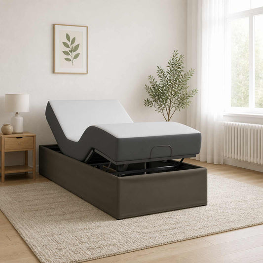 Electric Adjustable Bed Frame Grey 200 x 70 x 33.5 cm Steel