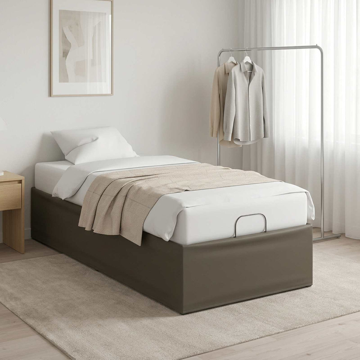 Electric Adjustable Bed Frame Grey 190 x 100 x 33.5 cm Steel