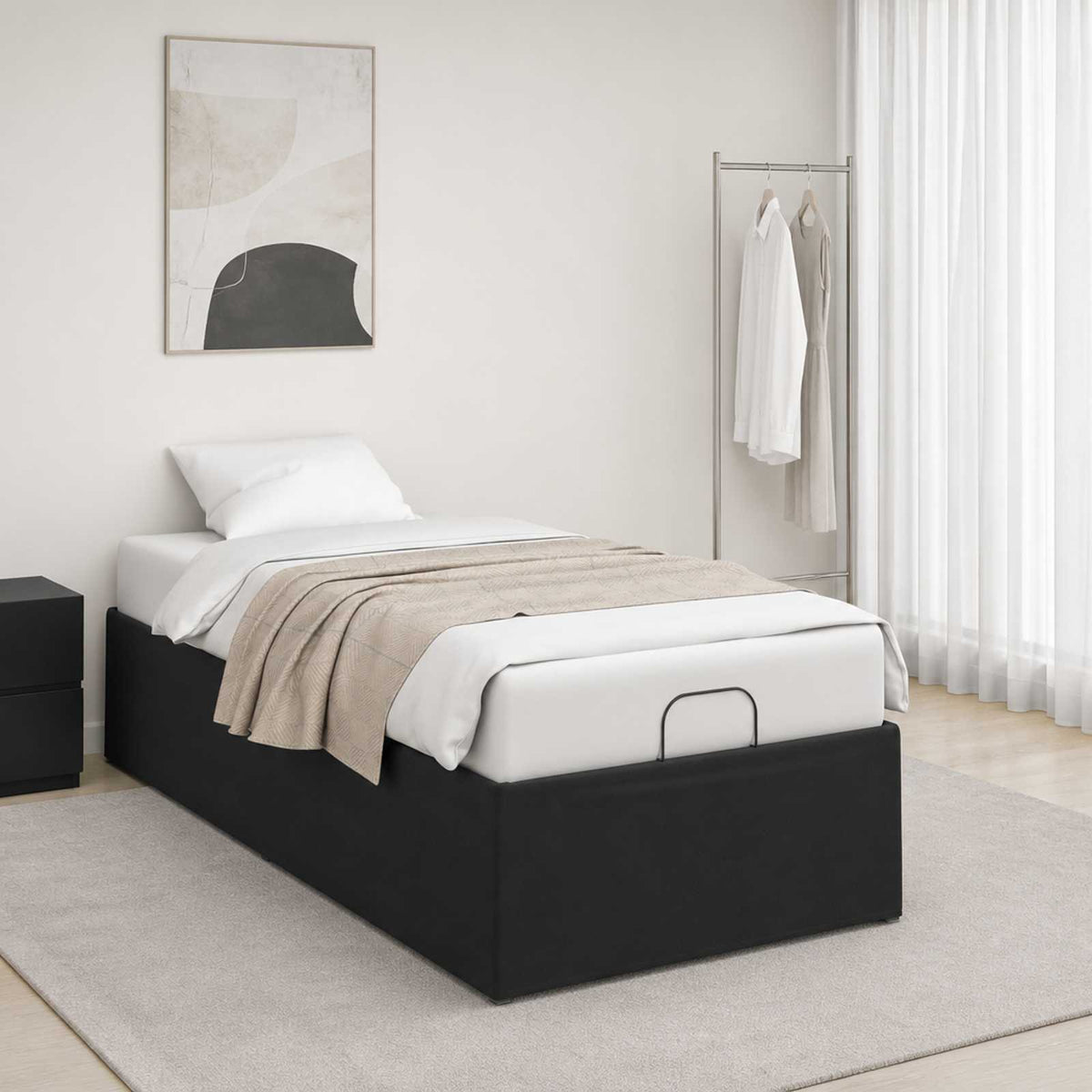 Electric Adjustable Bed Frame Black 190 x 90 x 33.5 cm Steel