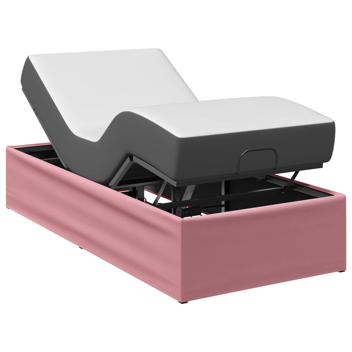 Electric Adjustable Bed Frame Pink 200 x 80 x 33.5 cm Steel