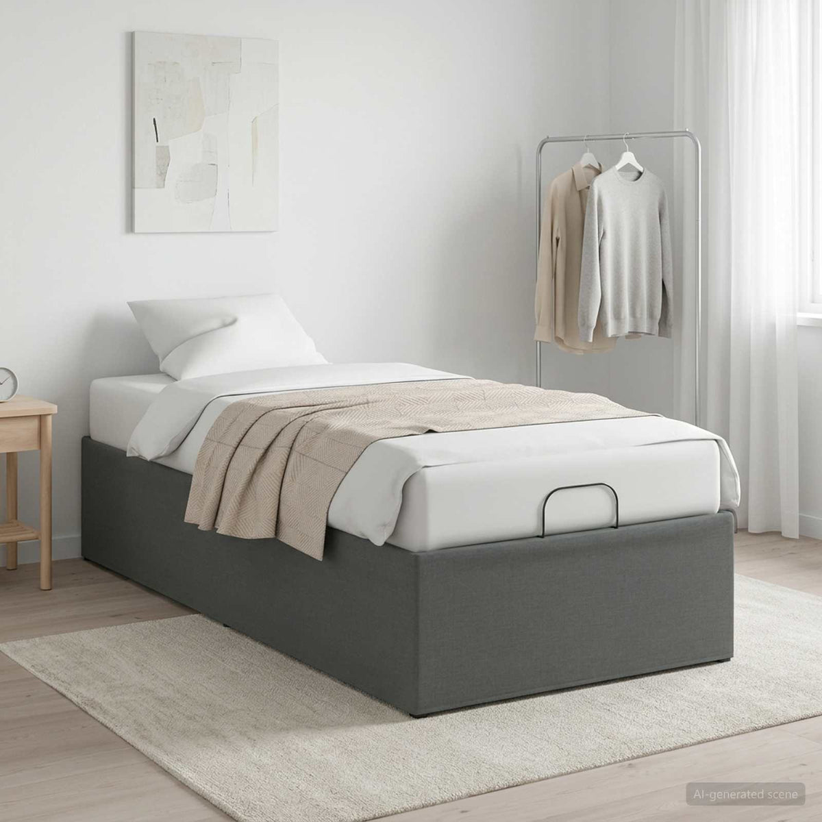 Electric Adjustable Bed Frame Dark Grey 200 x 90 x 33.5 cm