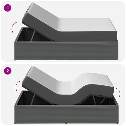 Electric Adjustable Bed Frame Dark Grey 200 x 90 x 33.5 cm