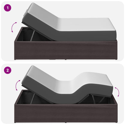 Electric Adjustable Bed Frame Brown 200 x 90 x 33.5 cm Steel