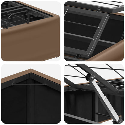 Electric Adjustable Bed Frame Tan 200 x 90 x 33.5 cm Steel