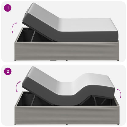 Electric Adjustable Bed Frame Light Grey 200 x 90 x 33.5 cm