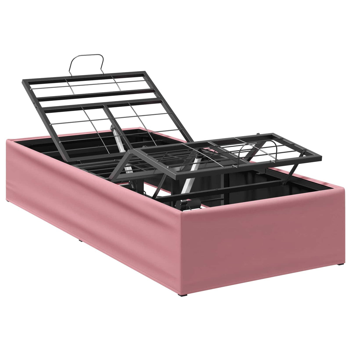 Electric Adjustable Bed Frame Pink 200 x 90 x 33.5 cm Steel