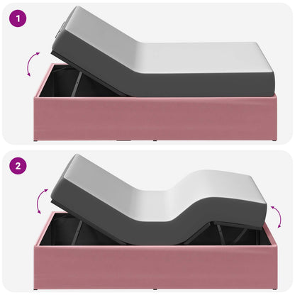Electric Adjustable Bed Frame Pink 200 x 90 x 33.5 cm Steel