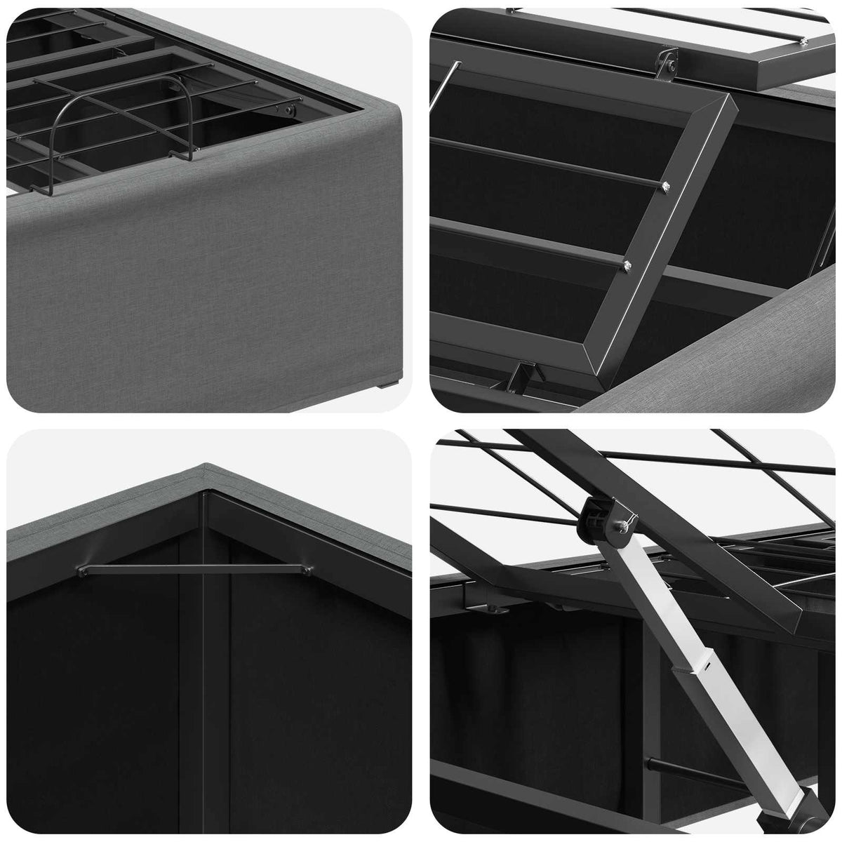 Electric Adjustable Bed Frame Dark Grey 200 x 100 x 33.5 cm
