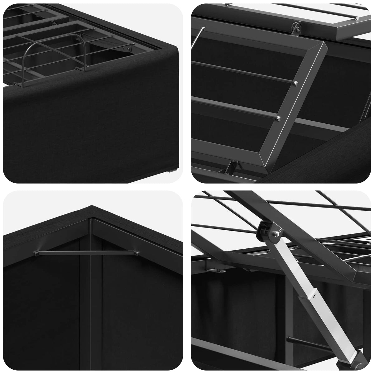 Electric Adjustable Bed Frame Black 200 x 100 x 33.5 cm Steel