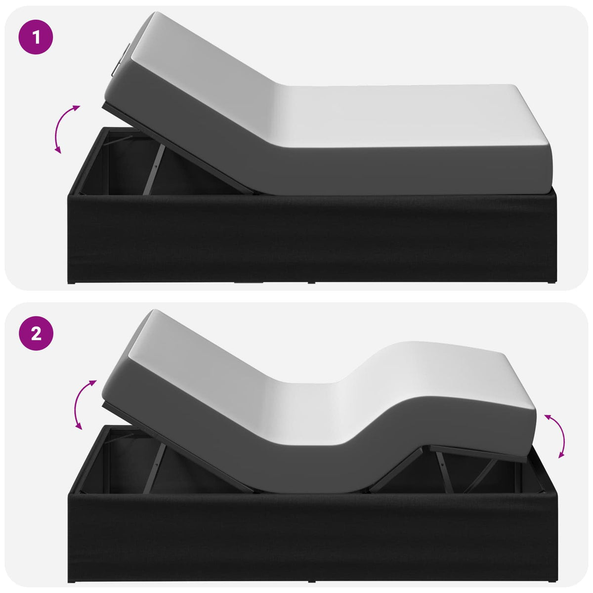 Electric Adjustable Bed Frame Black 200 x 100 x 33.5 cm Steel