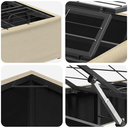 Electric Adjustable Bed Frame Cream 200 x 100 x 33.5 cm Steel
