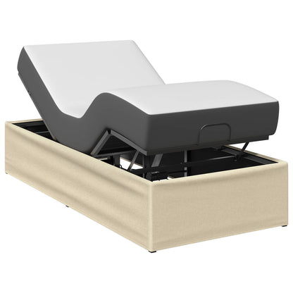 Electric Adjustable Bed Frame Cream 200 x 100 x 33.5 cm Steel