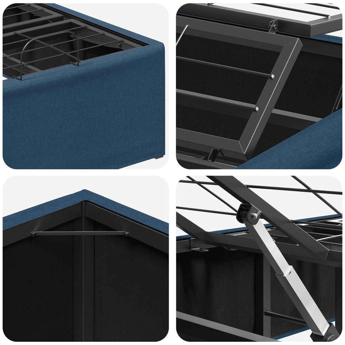 Electric Adjustable Bed Frame Blue 200 x 100 x 33.5 cm Steel