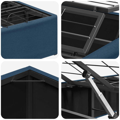 Electric Adjustable Bed Frame Blue 200 x 100 x 33.5 cm Steel