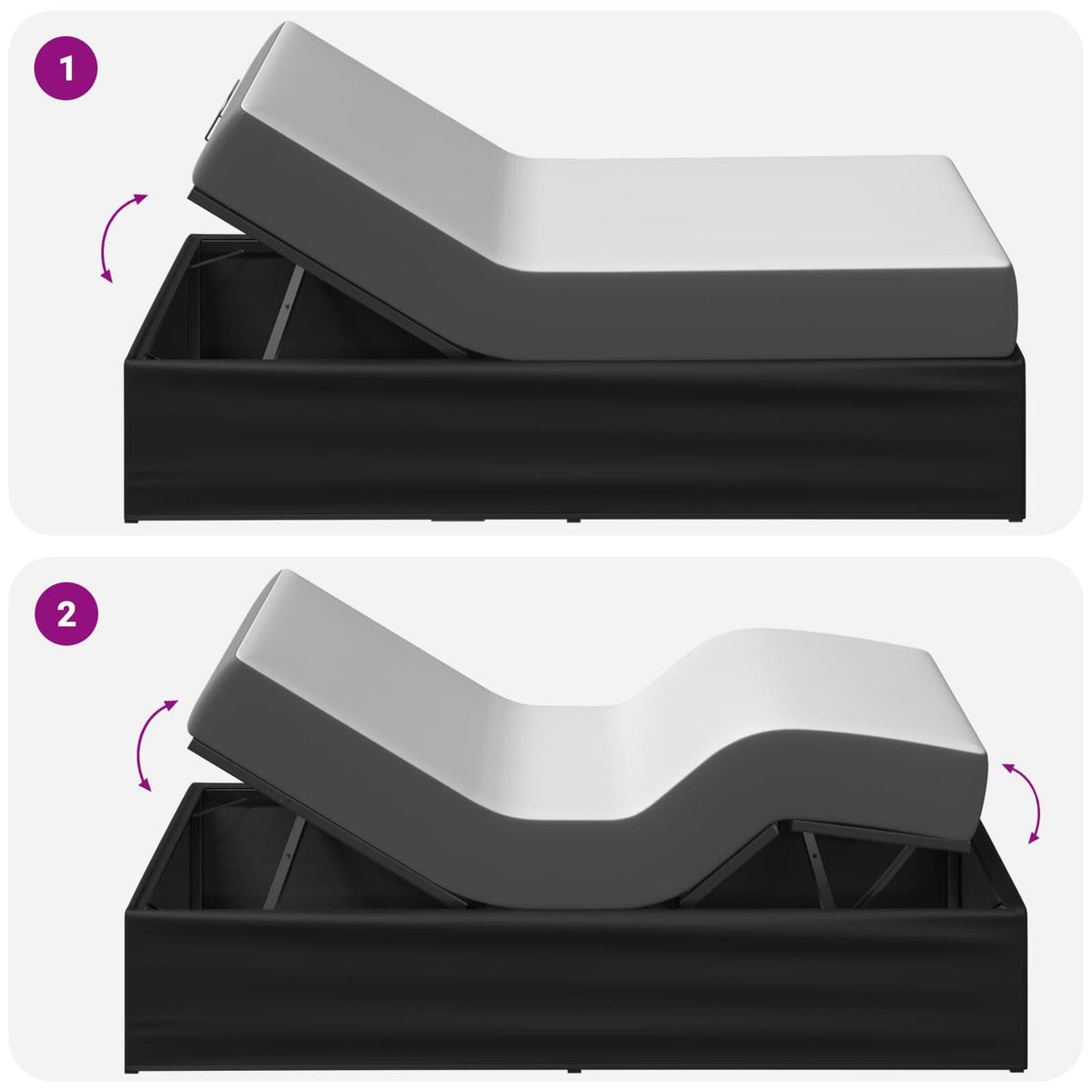 Electric Adjustable Bed Frame Black 200 x 100 x 33.5 cm Steel