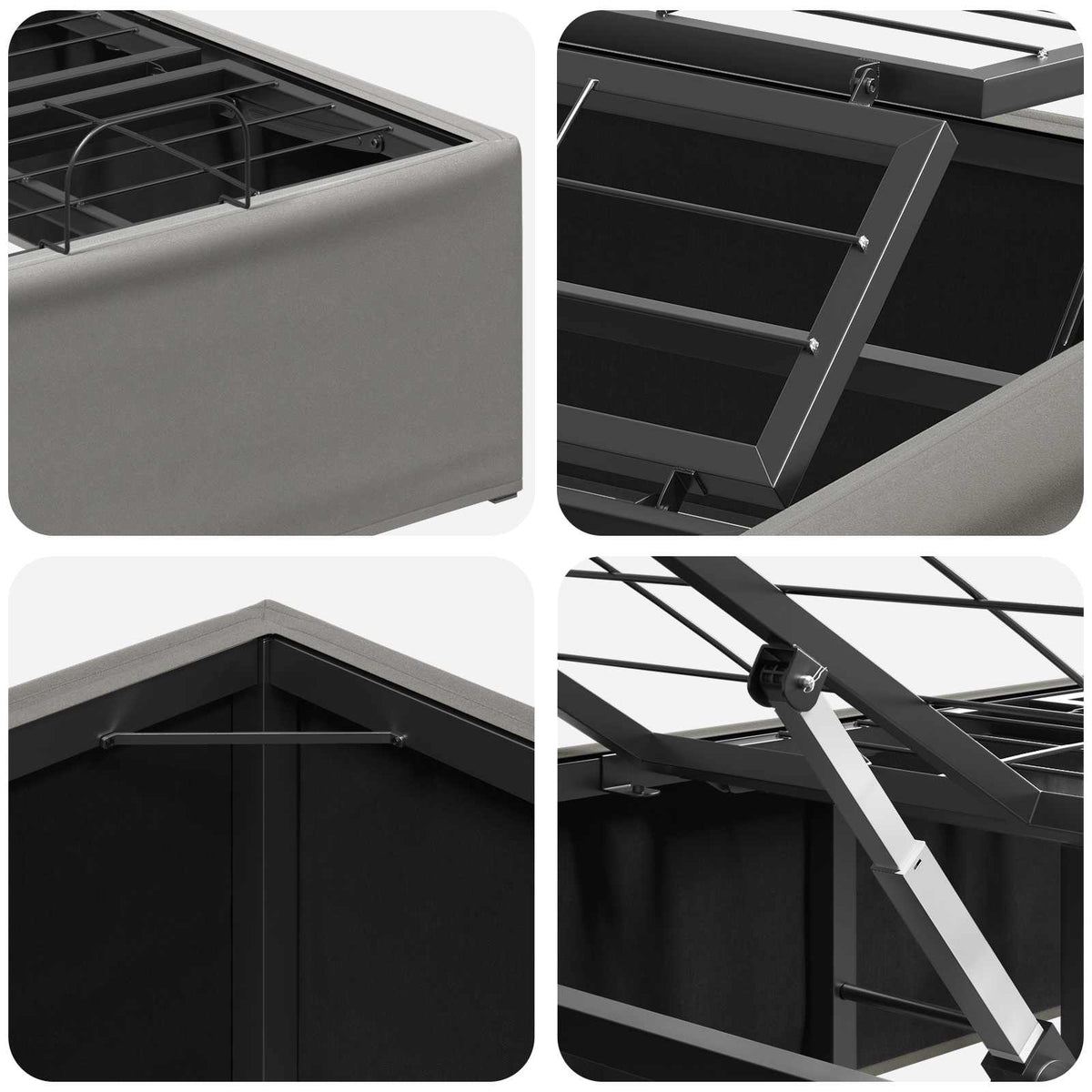 Electric Adjustable Bed Frame Light Grey 200 x 100 x 33.5 cm
