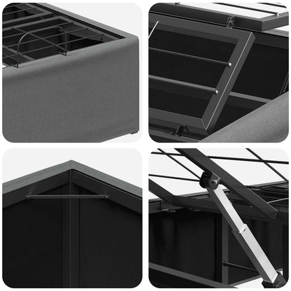 Electric Adjustable Bed Frame Dark Grey 190 x 100 x 33.5 cm