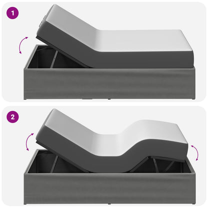 Electric Adjustable Bed Frame Dark Grey 190 x 100 x 33.5 cm