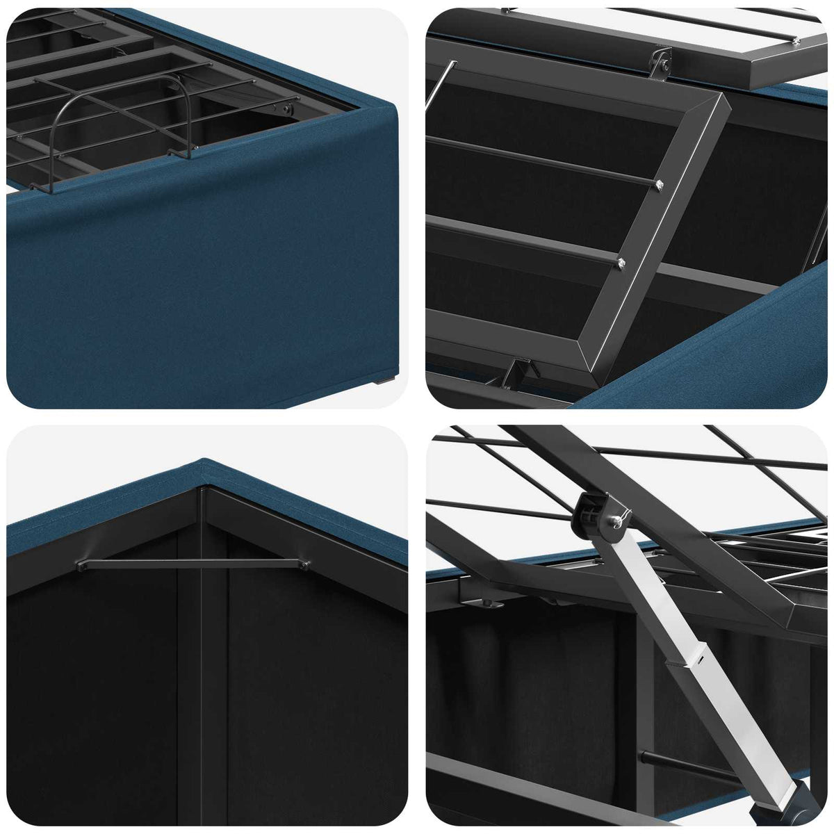 Electric Adjustable Bed Frame Blue 190 x 100 x 33.5 cm Steel