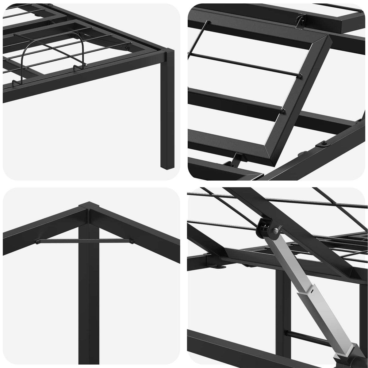 Electric Adjustable Bed Frame Black 200 x 90 x 33.5 cm Steel