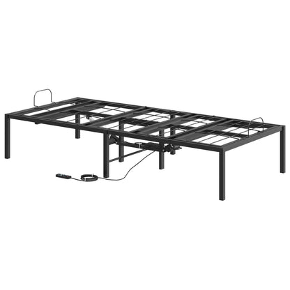 Electric Adjustable Bed Frame Black 90 x 190 x 48 cm Steel