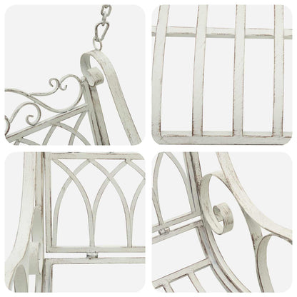 Swing Bench Steel 109 x 75 x 59 cm Antique White