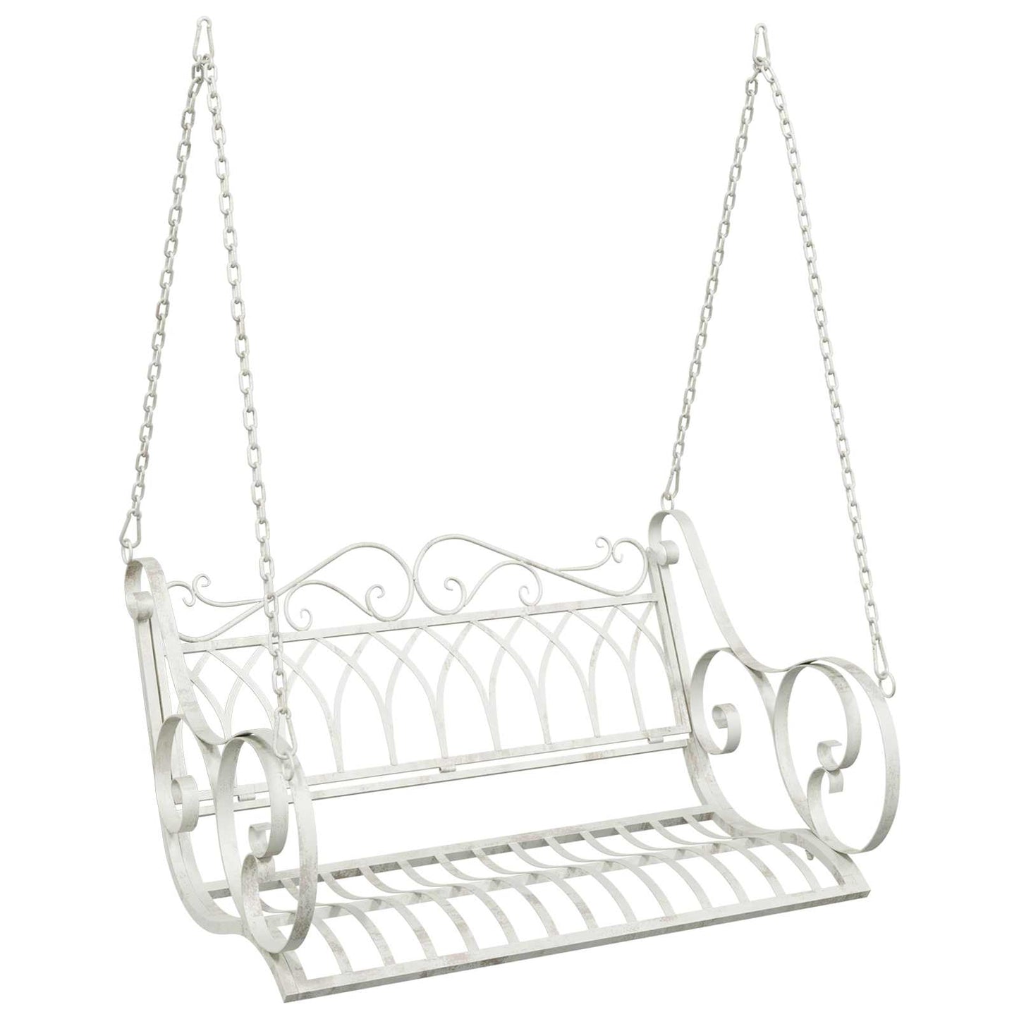 Swing Bench Steel 109 x 75 x 59 cm Antique White
