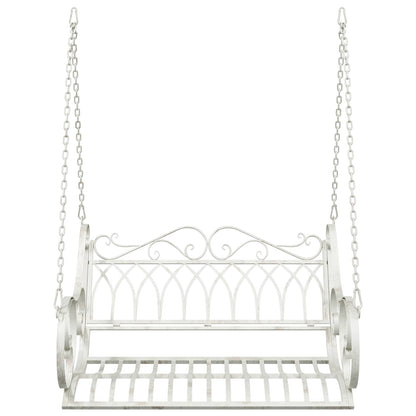 Swing Bench Steel 109 x 75 x 59 cm Antique White