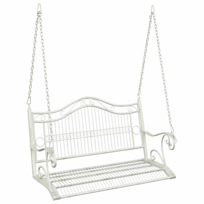 Swing Bench Steel 115 x 61 x 63 cm Antique White