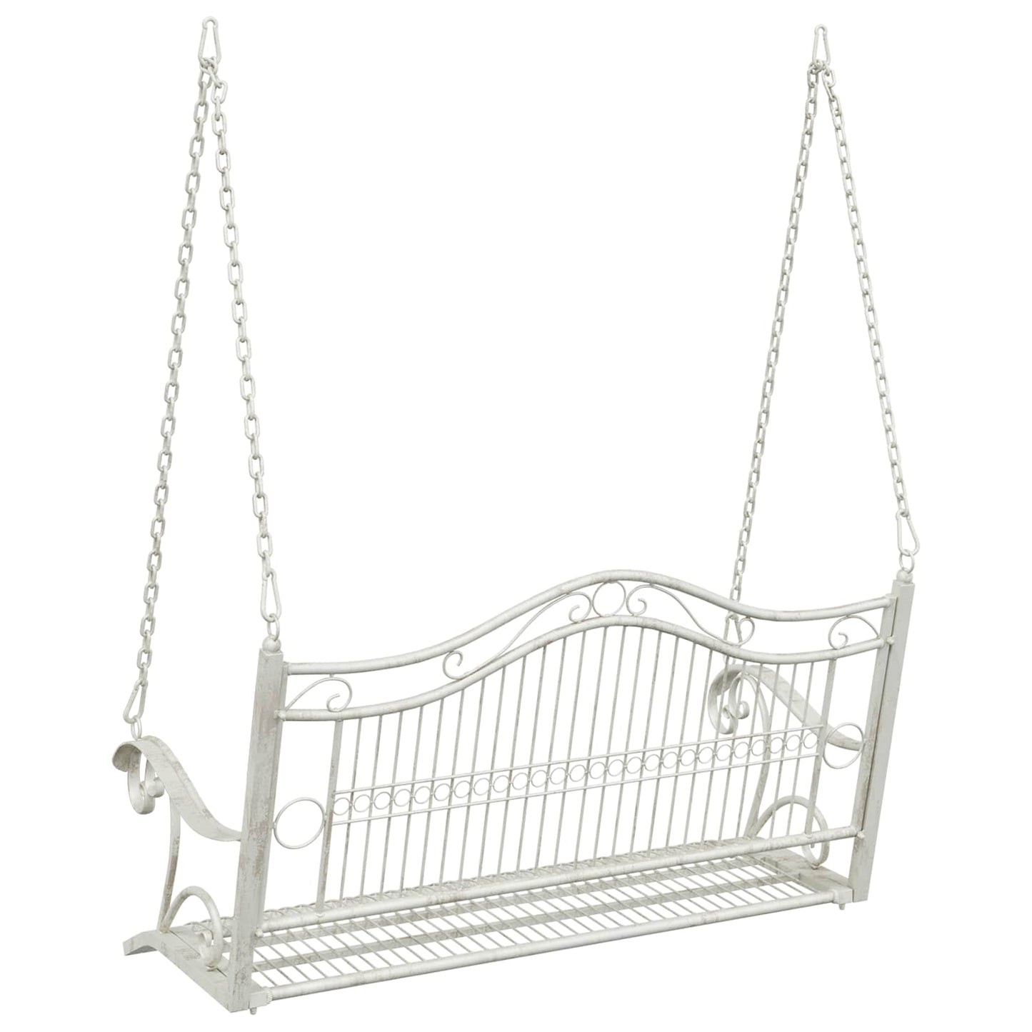 Swing Bench Steel 115 x 61 x 63 cm Antique White