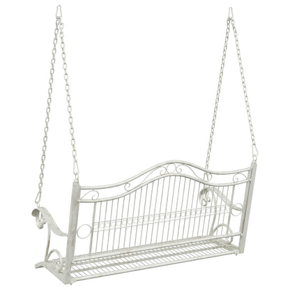 Swing Bench Steel 115 x 61 x 63 cm Antique White