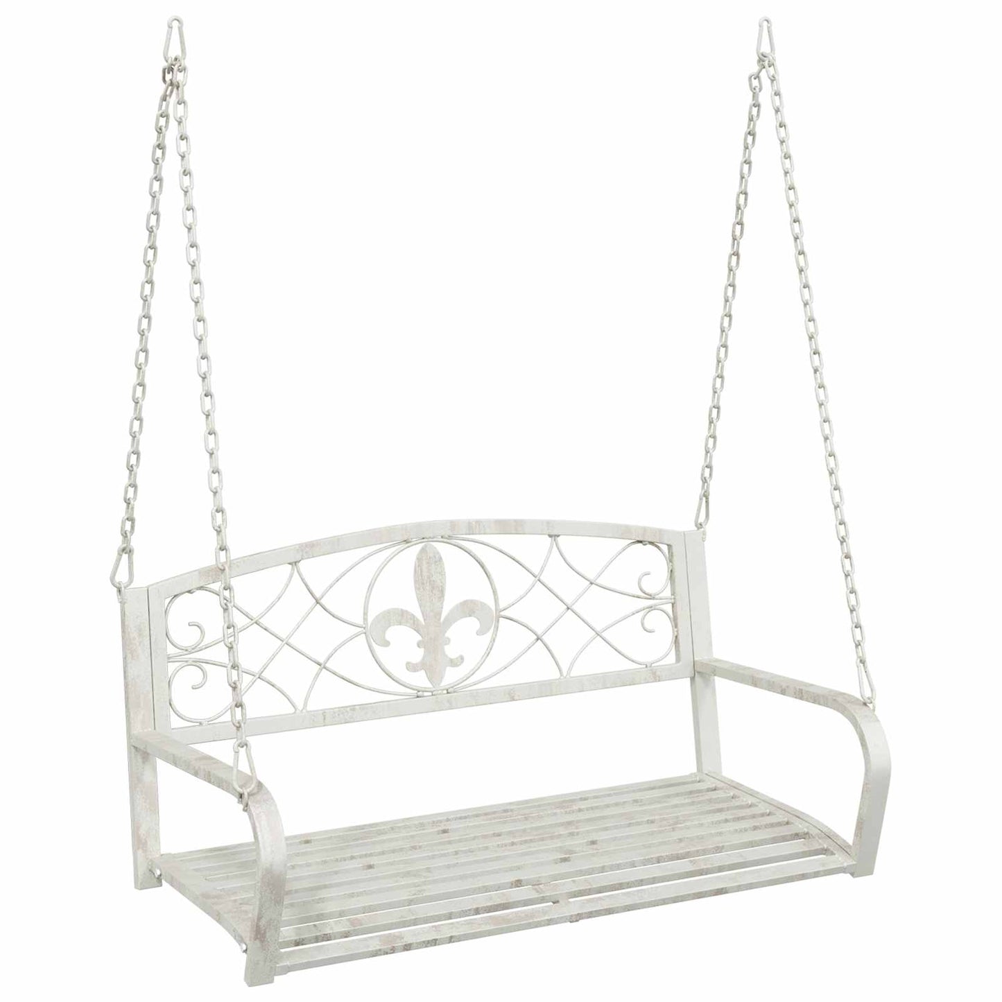 Swing Bench Steel 110.5 x 59 x 55 cm Antique White