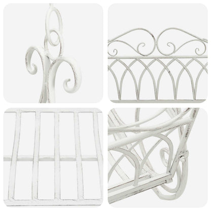 Swing Bench Steel 112 x 60 x 126.5 cm Antique White