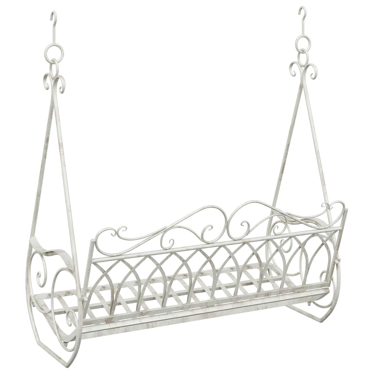 Swing Bench Steel 112 x 60 x 126.5 cm Antique White
