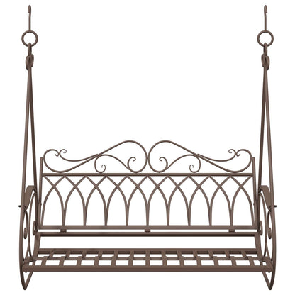 Swing Bench Steel 112 x 60 x 126.5 cm Antique Brown