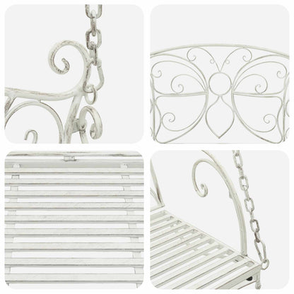 Swing Bench Steel 105.5 x 61 x 56 cm Antique White